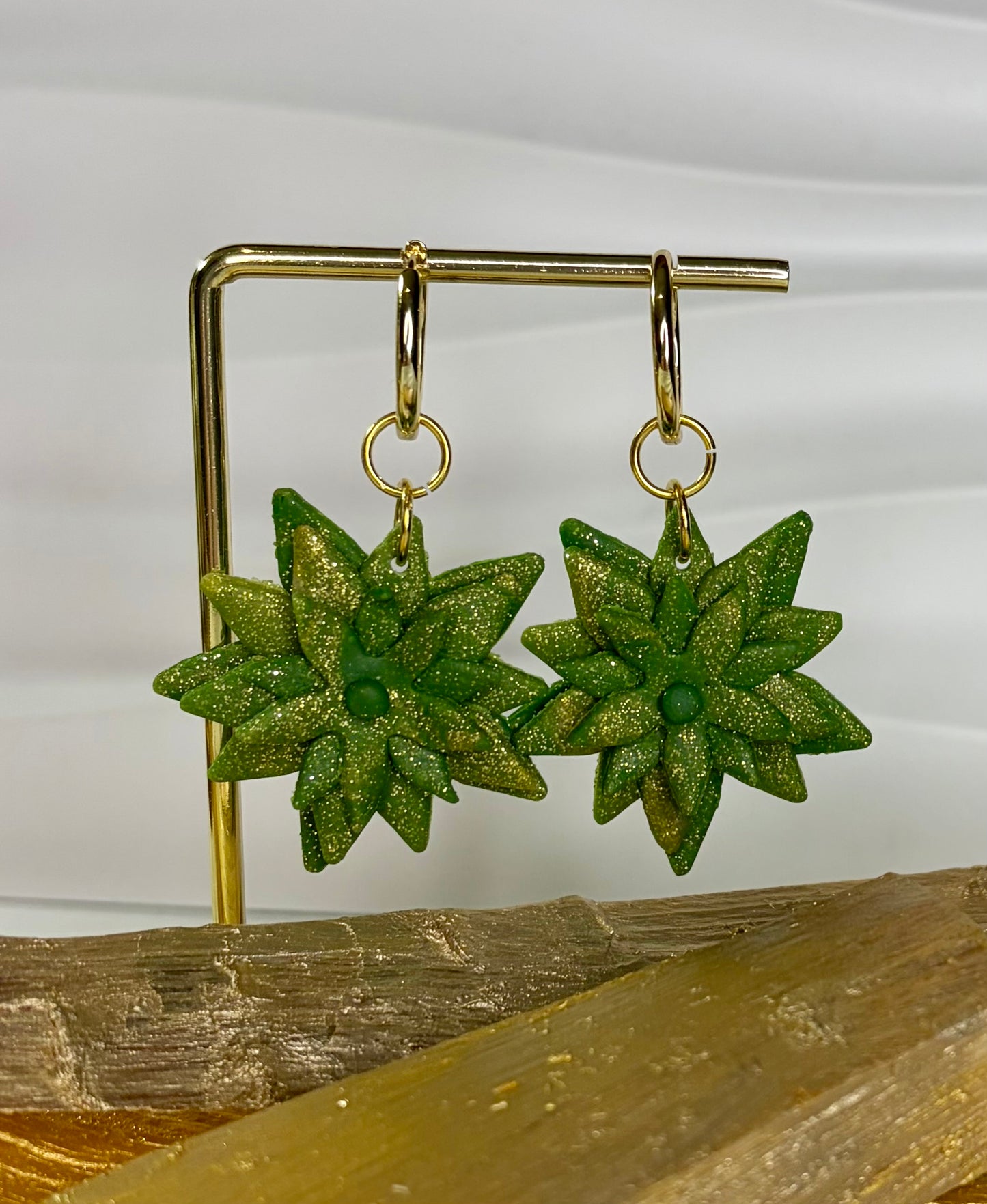 Øredobber «Julestjerne» Grønn